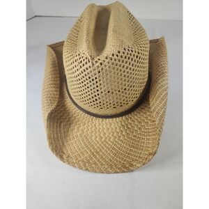 Vintage Original Rocha Cowboy Straw Hat With Ajustable String Made In‎ Mexico